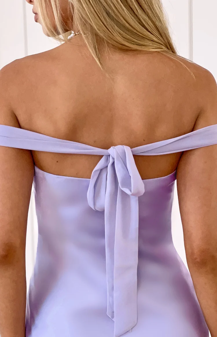 Sandie Lilac Off The Shoulder Mini Dress