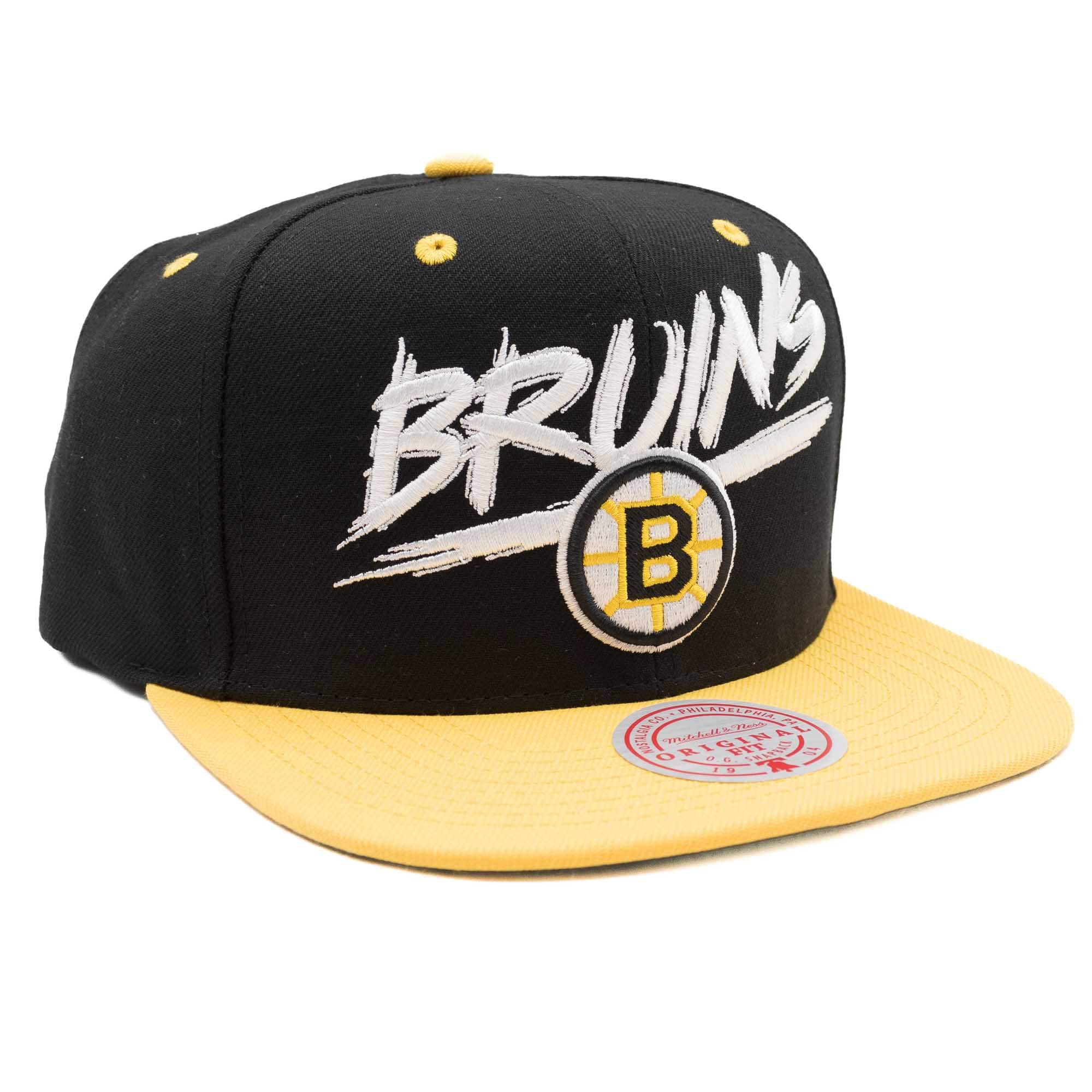 Boston Bruins Transcript Mitchell & Ness Snapback NHL Cap