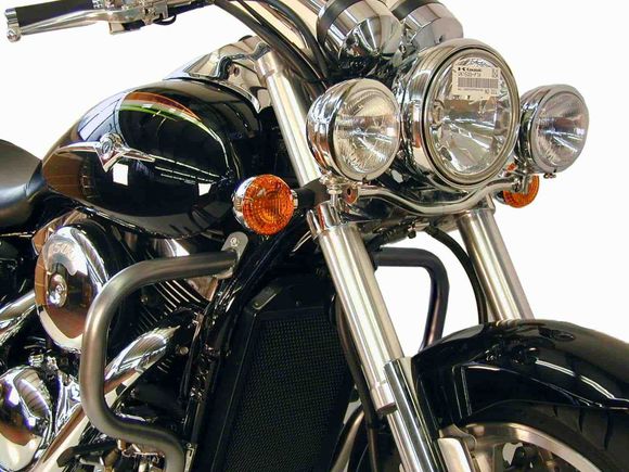 Hepco & Becker Twinlight (road) lights with bracket and cable - chromeKAWASAKI 1600 VULCAN 1600 MEAN STREAK (VN1600B) - 2004 - 2008Ref: Hbe02519A / 400293 00 02