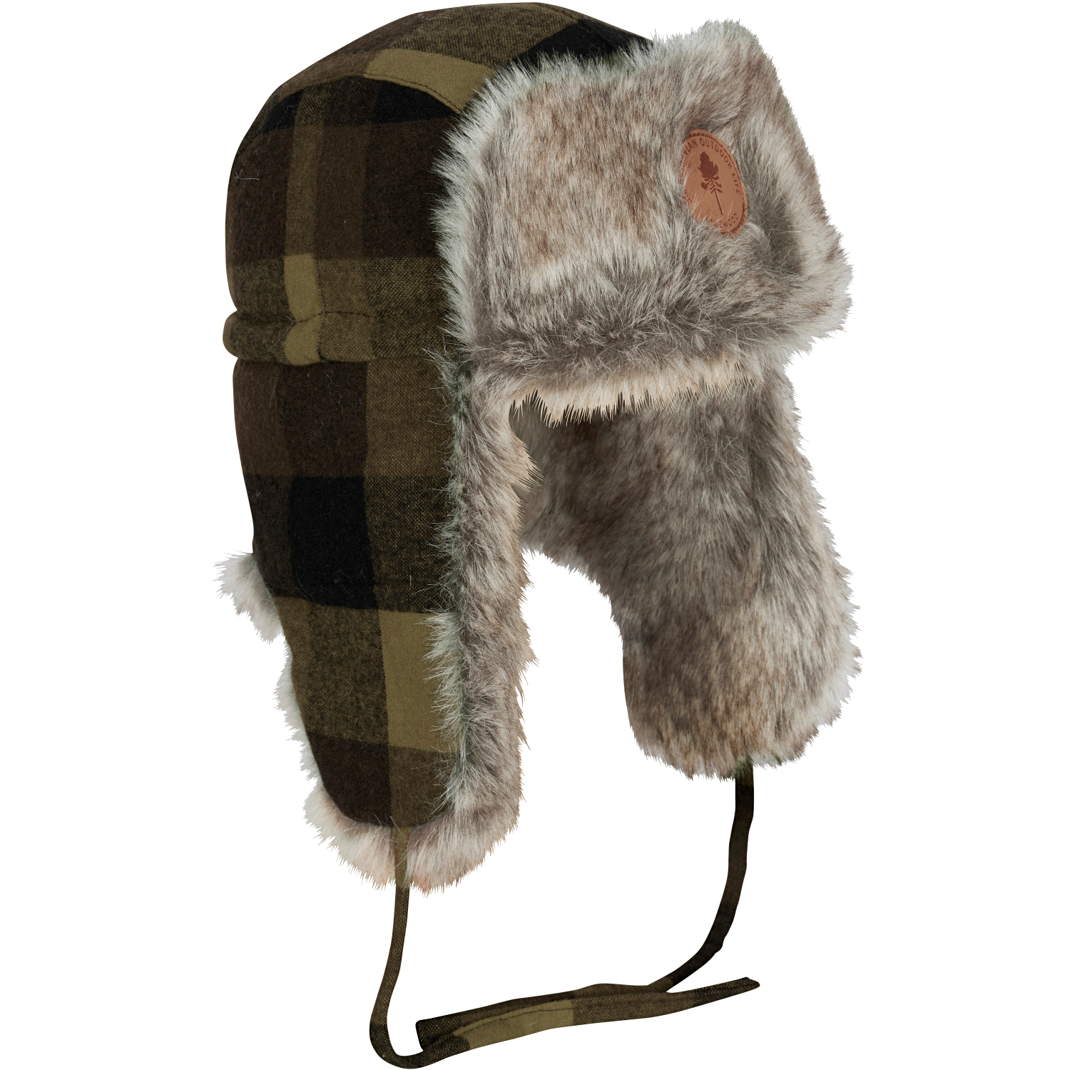Pinewood Classic Checked Fur Hat Unisex (Green\/Black)