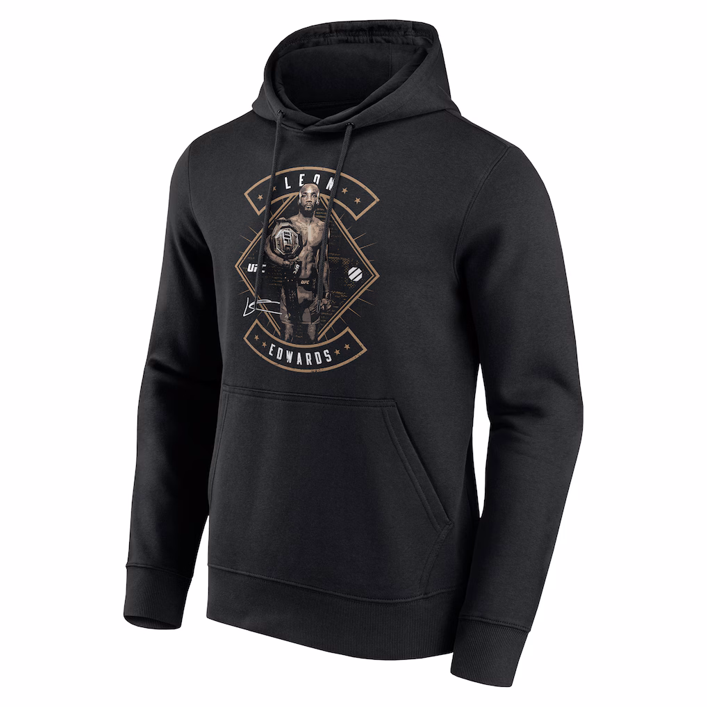 UFC Leon Edwards Champion Pose Hoodie - Black - Mens