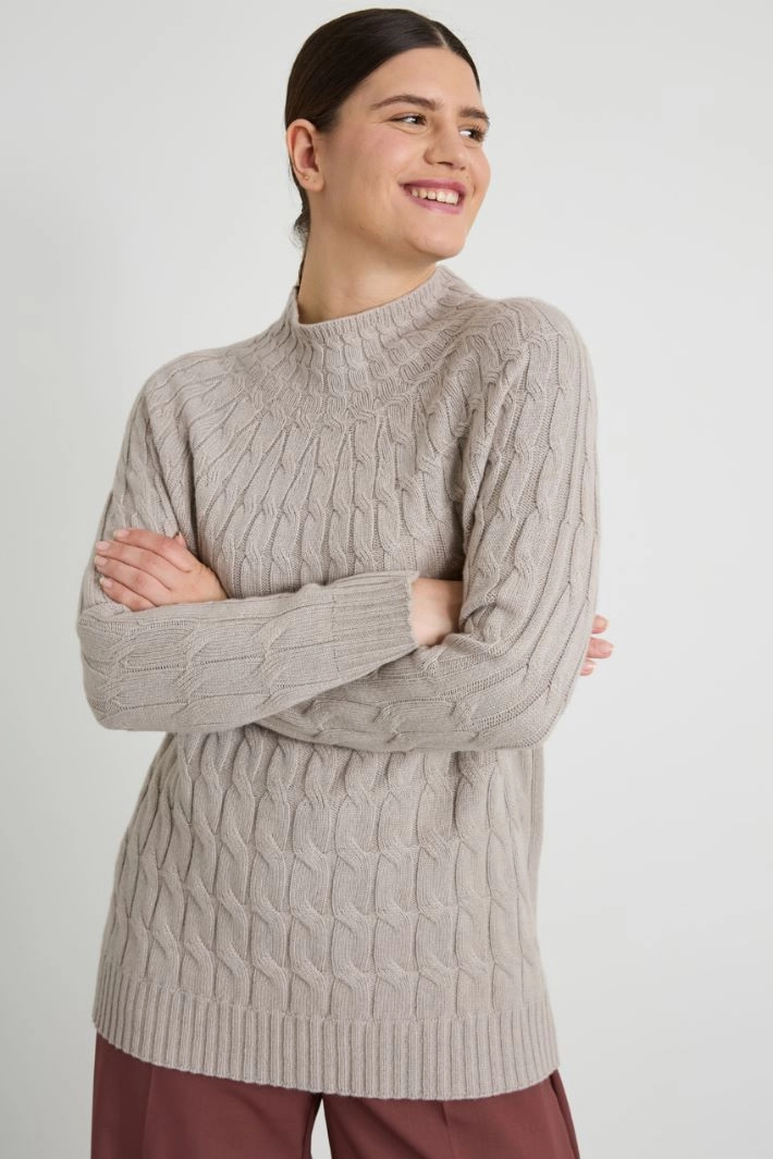 Cable-knit sweater - LIGHT DOVE GREY