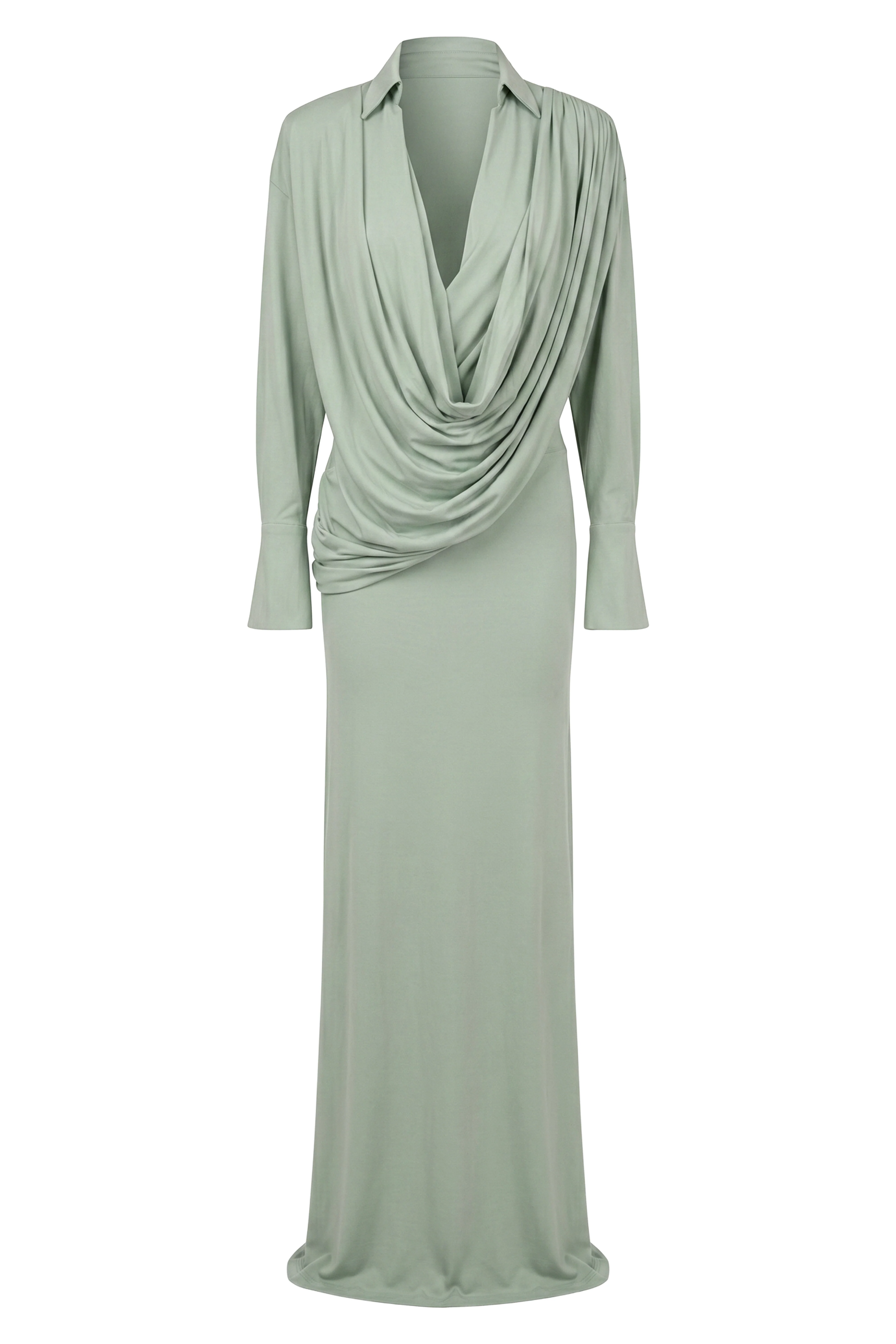 Mint Poise Draped Maxi Dress