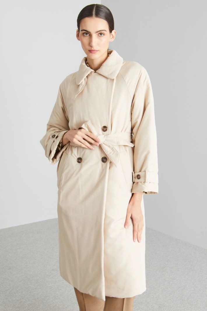 Trench-style padded coat - IVORY