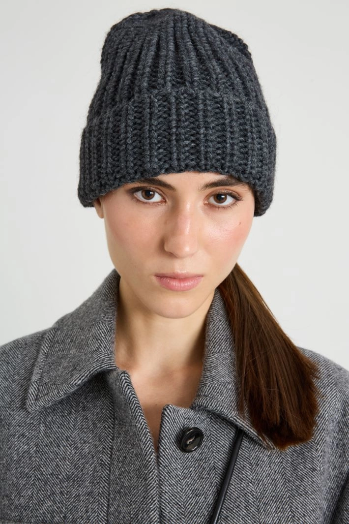 Cuffed beanie hat - ANTHRACITE