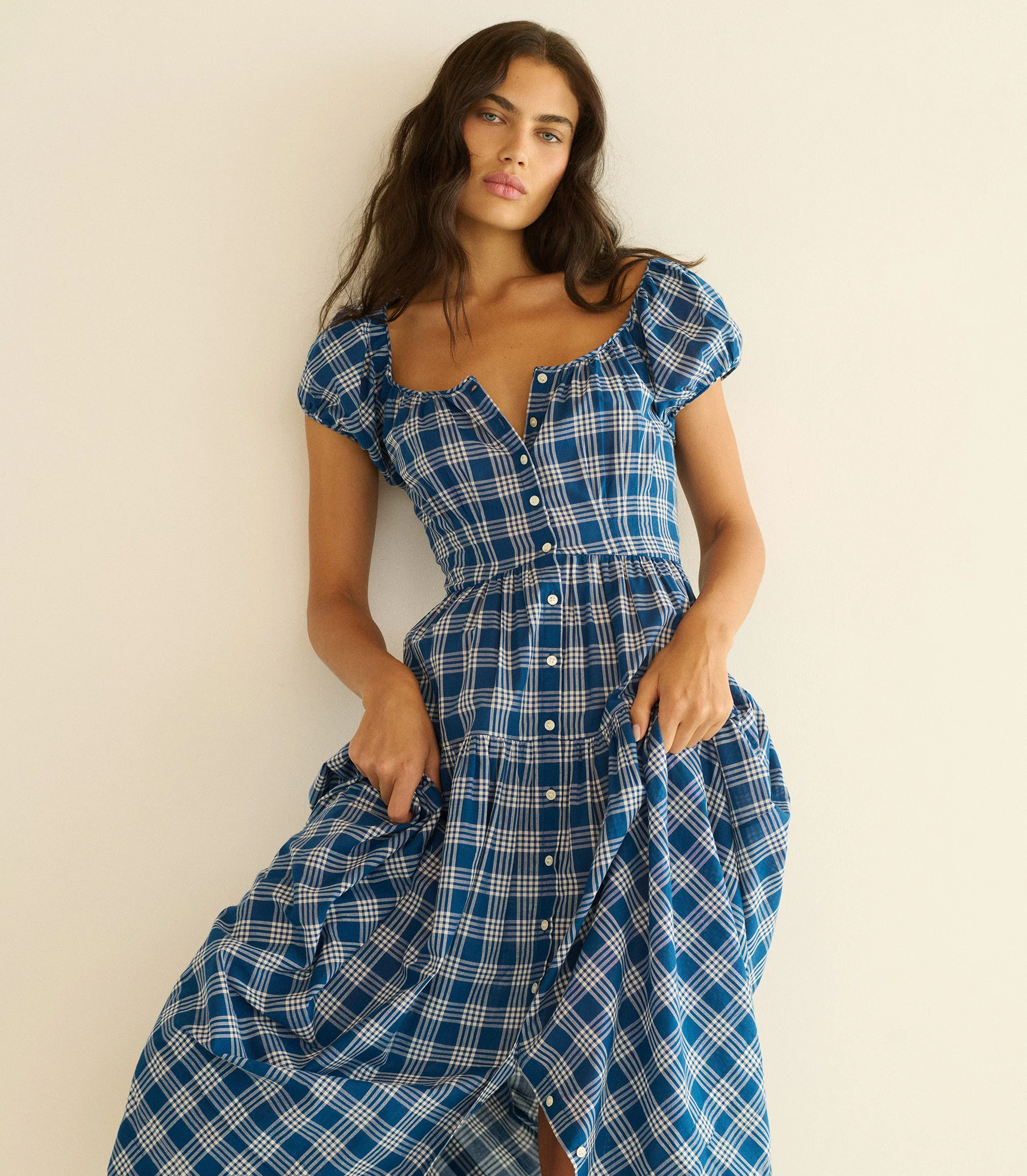 Valenne Midi Dress - Dorset Plaid