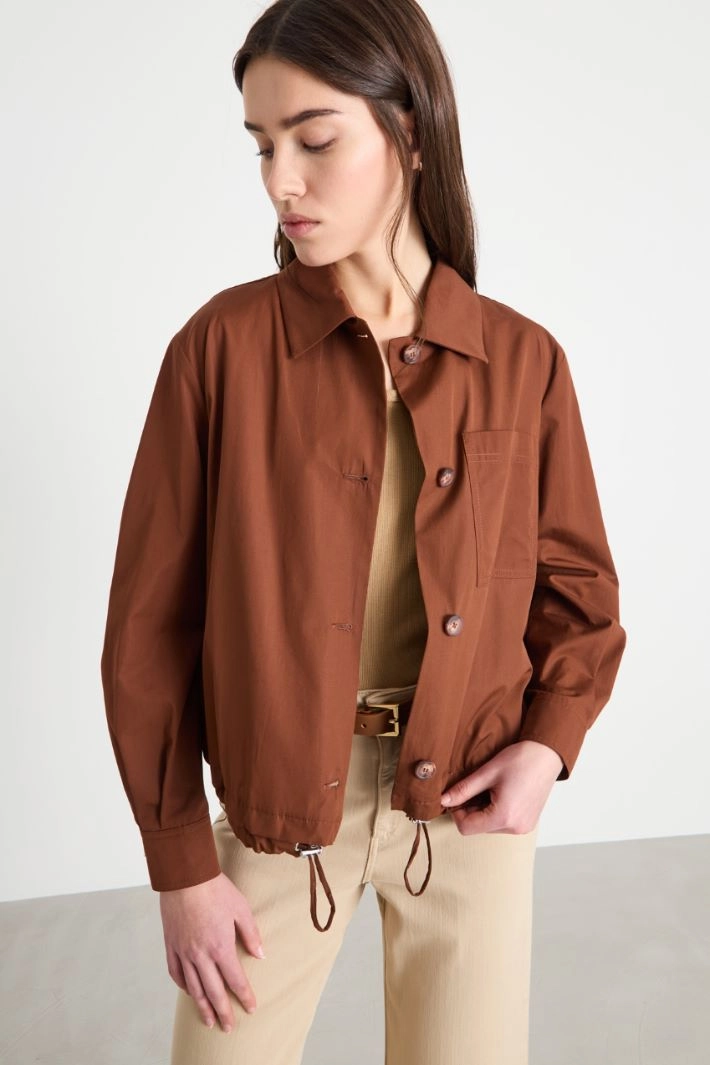 Taffeta jacket - BROWN