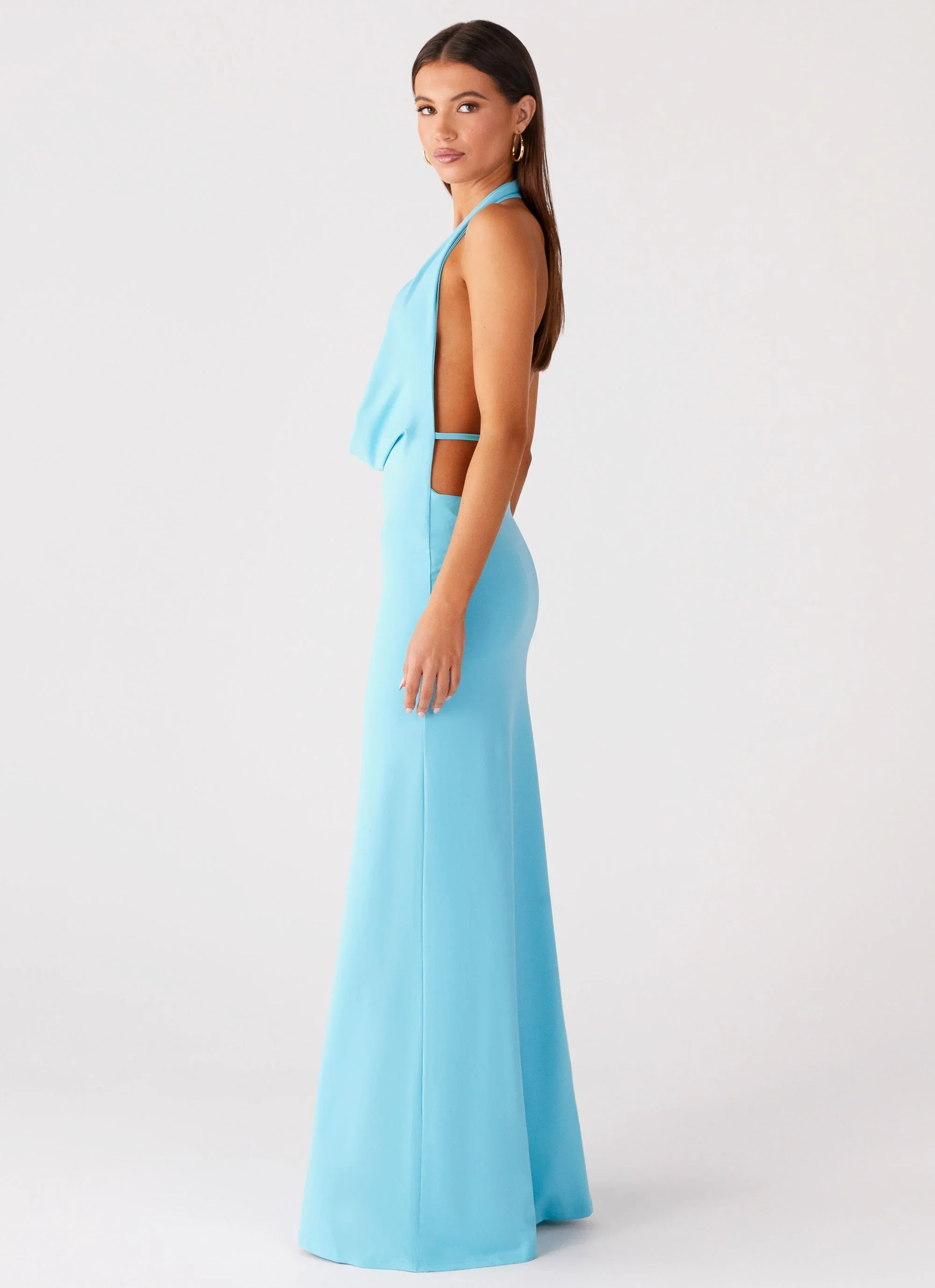 Driftwood Cowl Maxi Dress - Turquoise