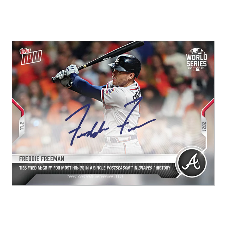 On-Card Auto # to 99 - Freddie Freeman - 2021 MLB TOPPS NOW® Card 1039A