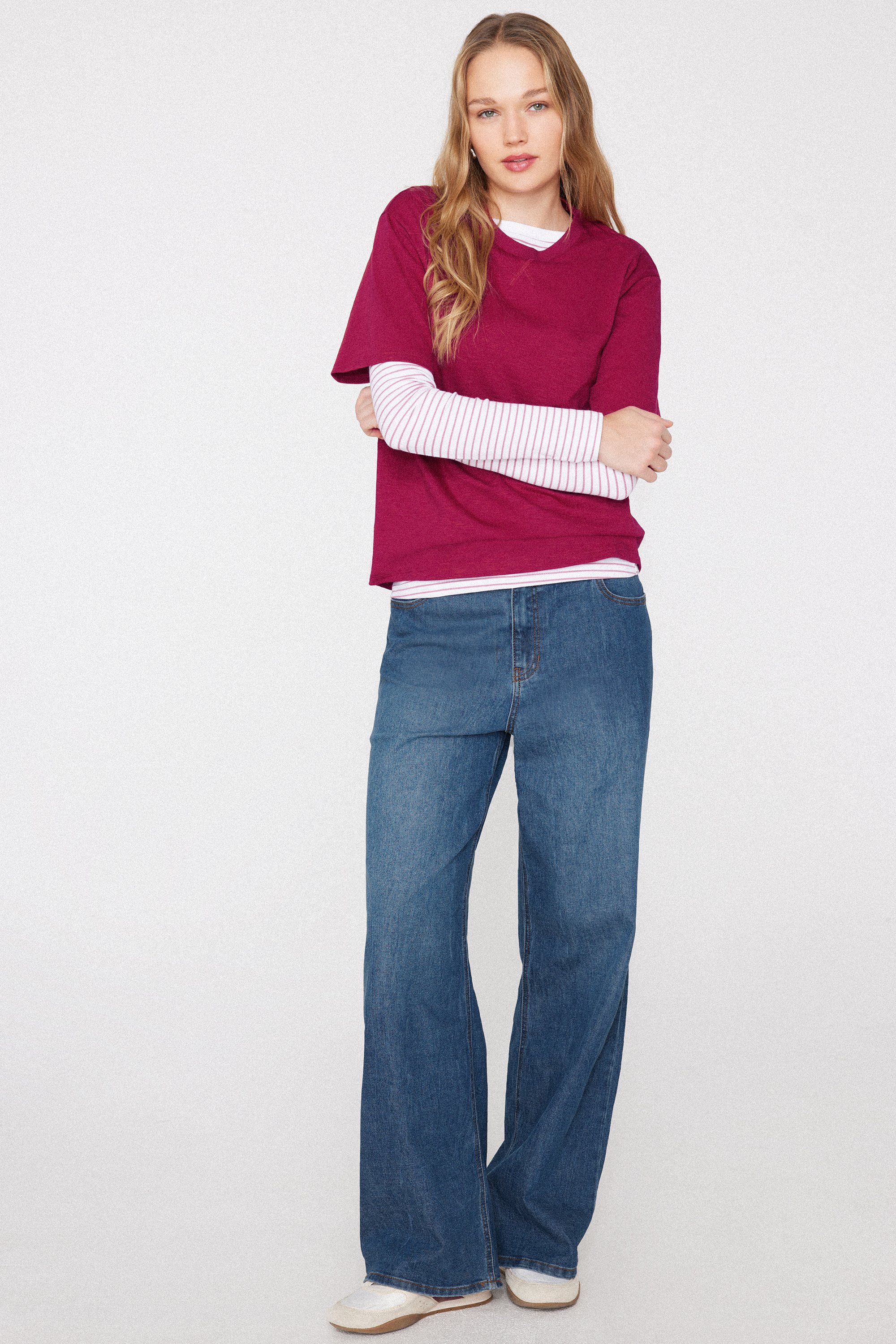 100% Slub Cotton Round Neck T-shirt