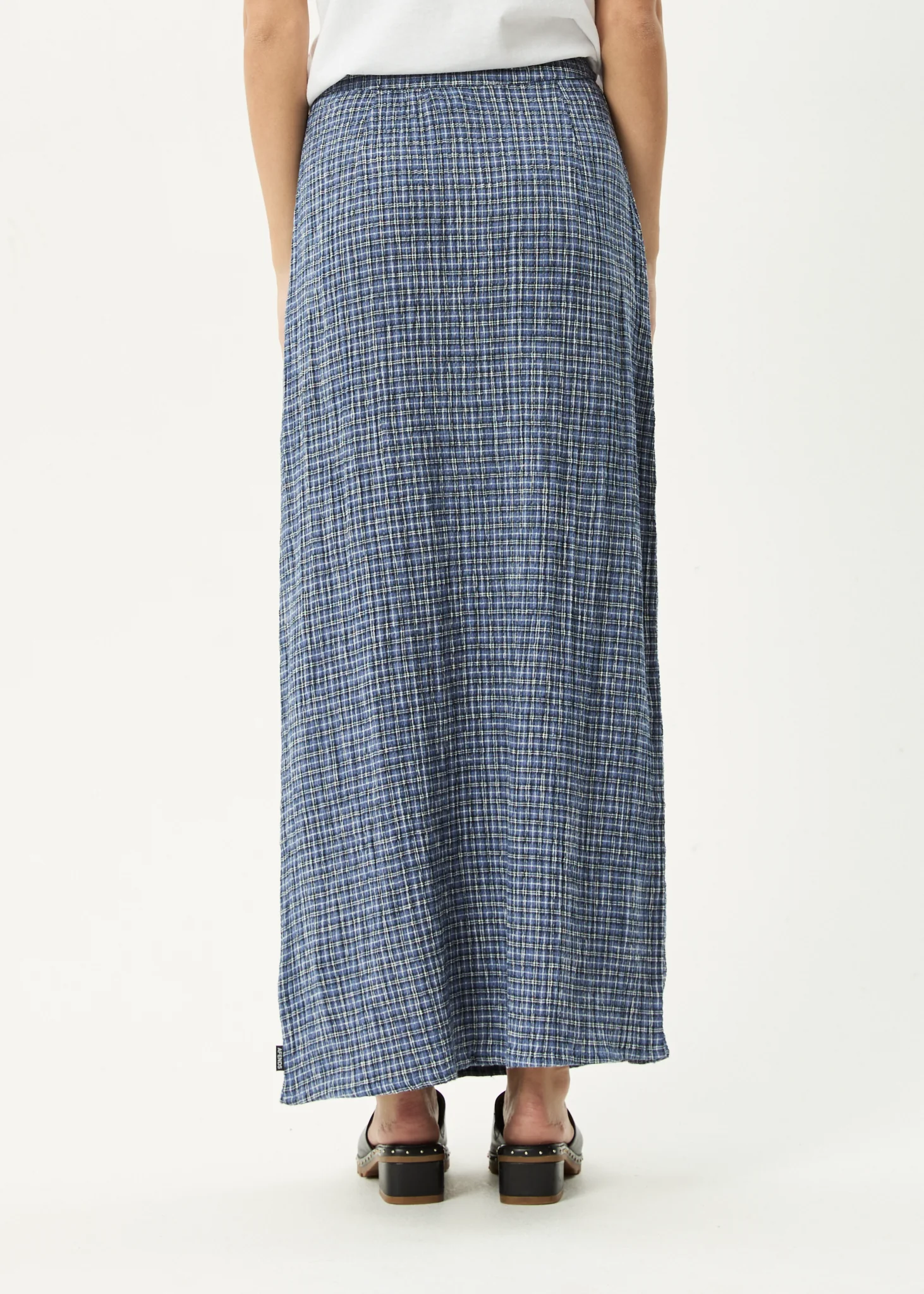 AFENDS Womens Lita - Seersucker Maxi Skirt - Shipwreck Marlin