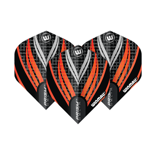Winmau Prism Delta Black White Orange No. 2 Standard Flights