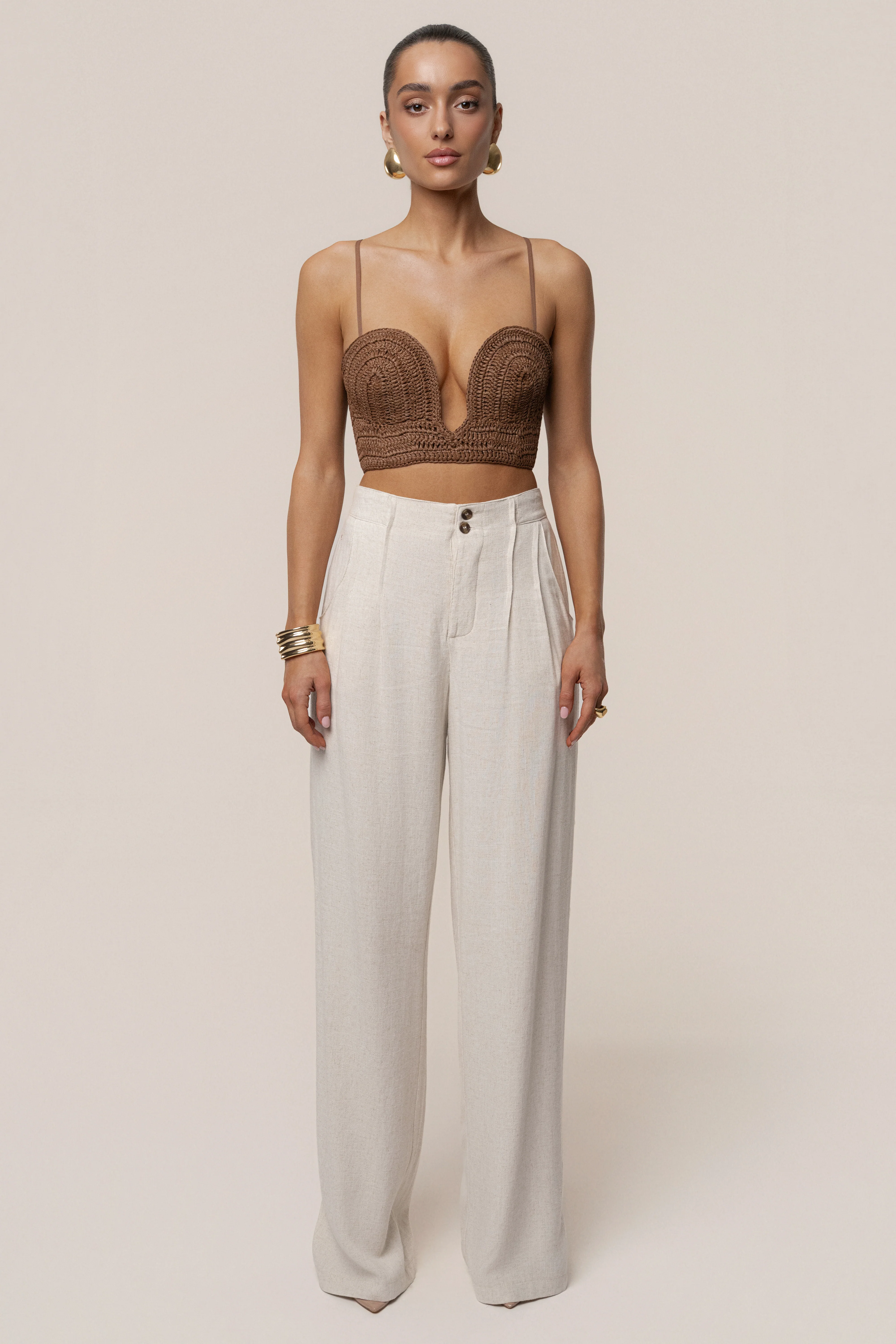 Brown Sail Away Texture Bustier