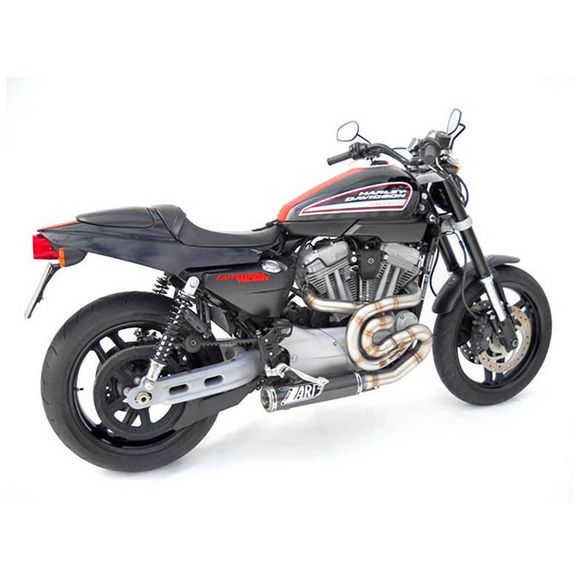 Complete Zard carbon stainless steel line - black titanium stainless steel tipHARLEY DAVIDSON 1200 XR 1200 - 2009 - 2012Ref: ZAD00502A / ZHD513S00TSR-B