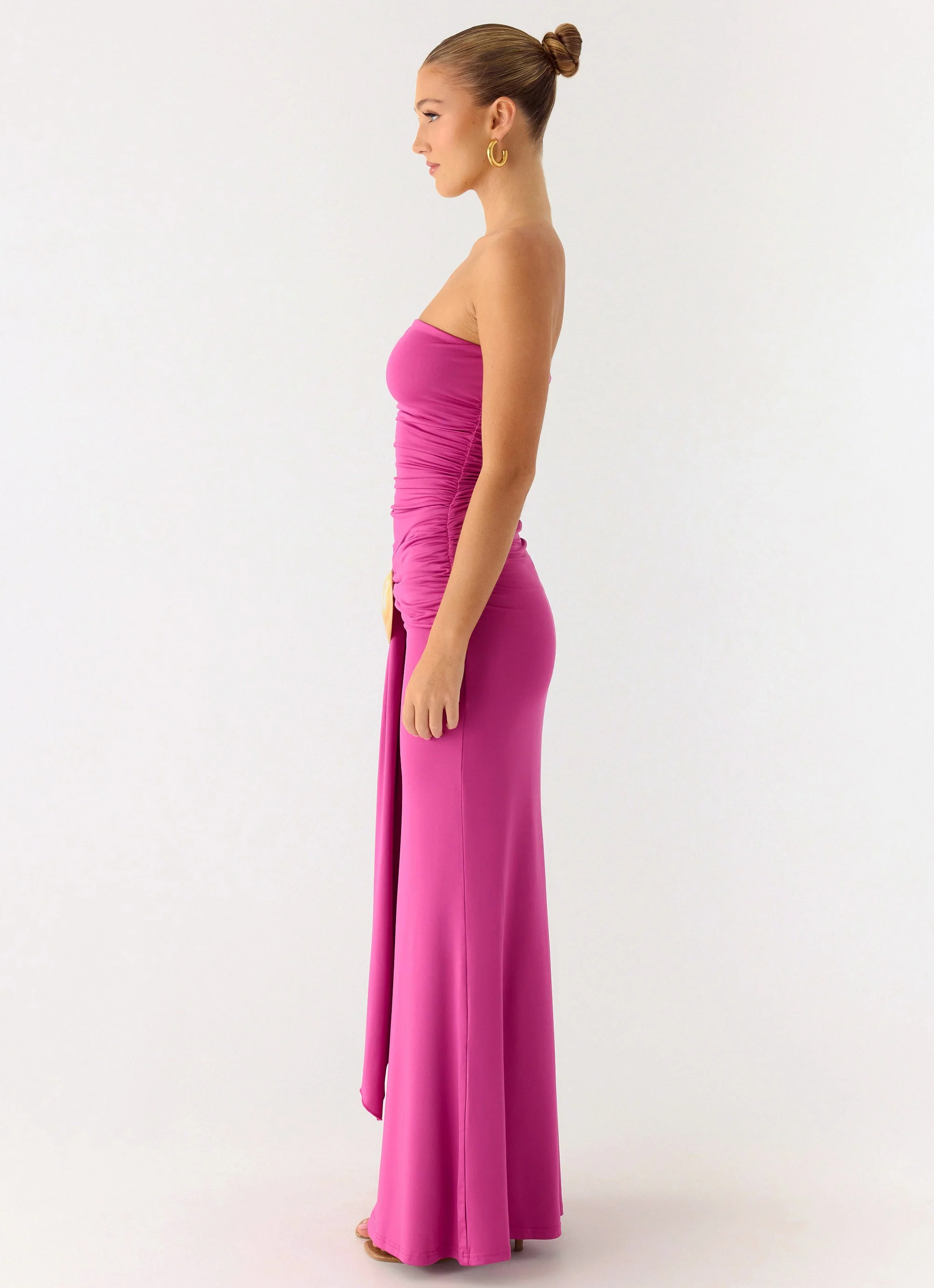 Party After Party Shell Maxi Dress - Fuchsia