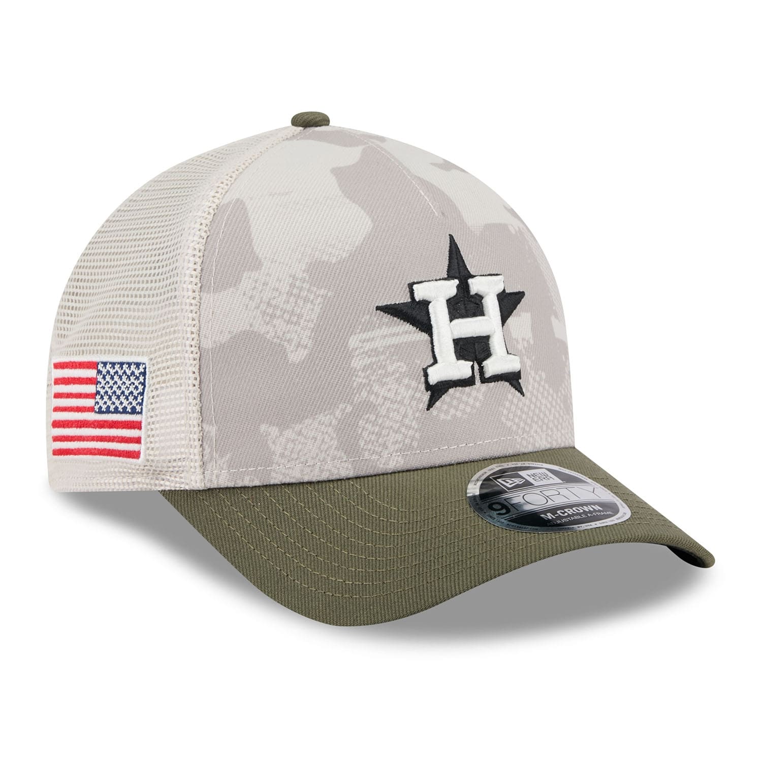 Houston Astros 2025 MLB Armed Forces 9FORTY M-Crown A-Frame Snapback Cap