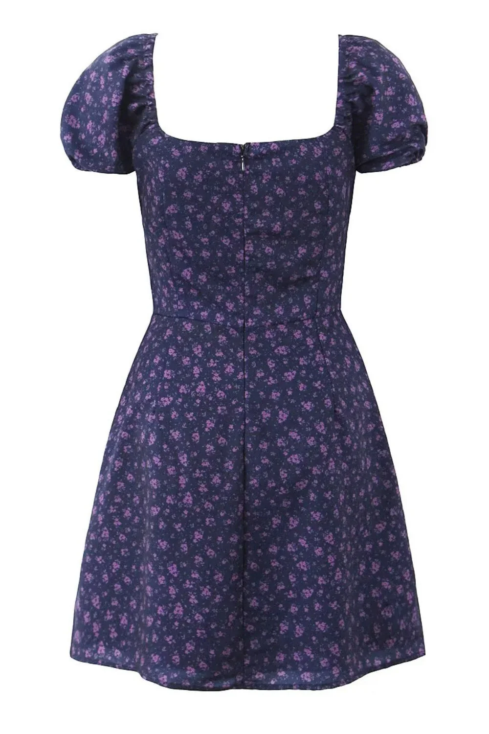 Blue Floral Cap Sleeve Bow Long Dress