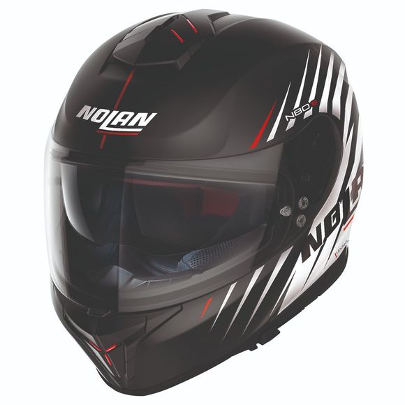 Casque intégral Nolan N80-8 - KOSMOS N-COM - Noir / BlancRef : NL1494-C41950