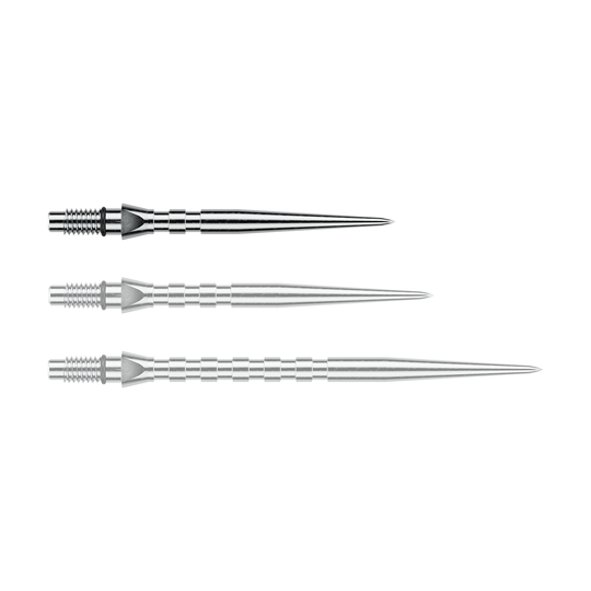 Winmau Switch Point Groove steel dart tips - Silver Effect