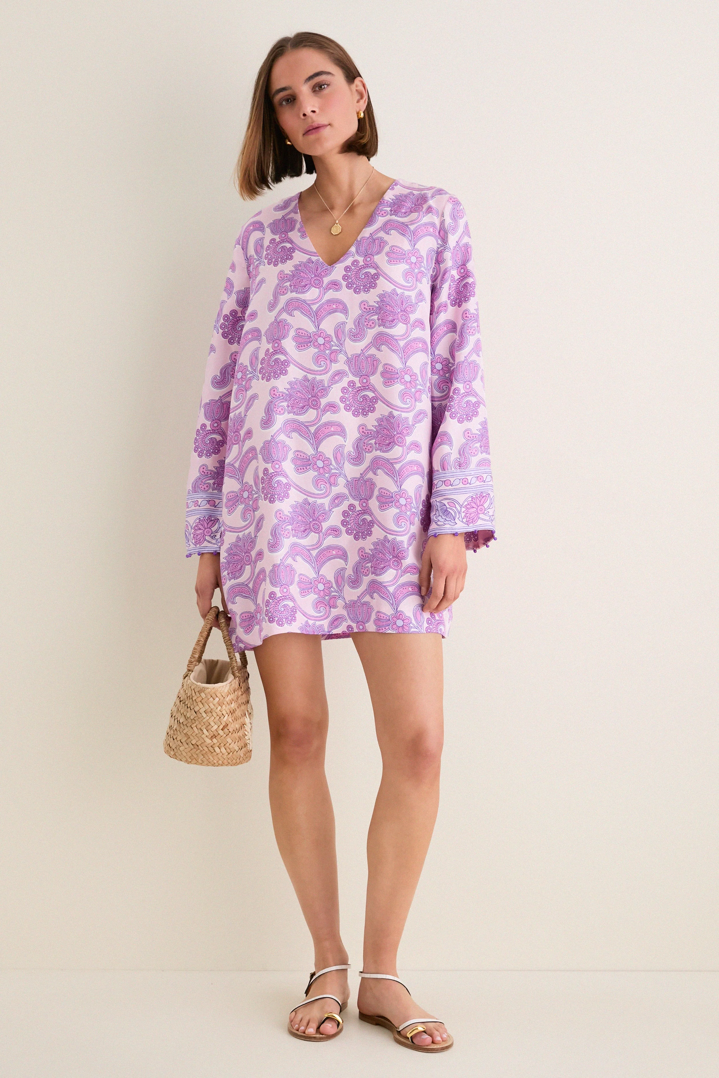 Brocade Amethyst Jaya Mini Dress