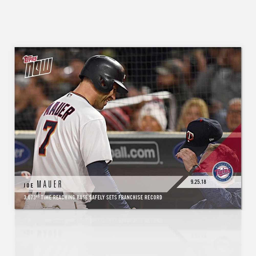 Joe Mauer - 09/25/2018 TOPPS NOW® Card 782 - Print Run: 205
