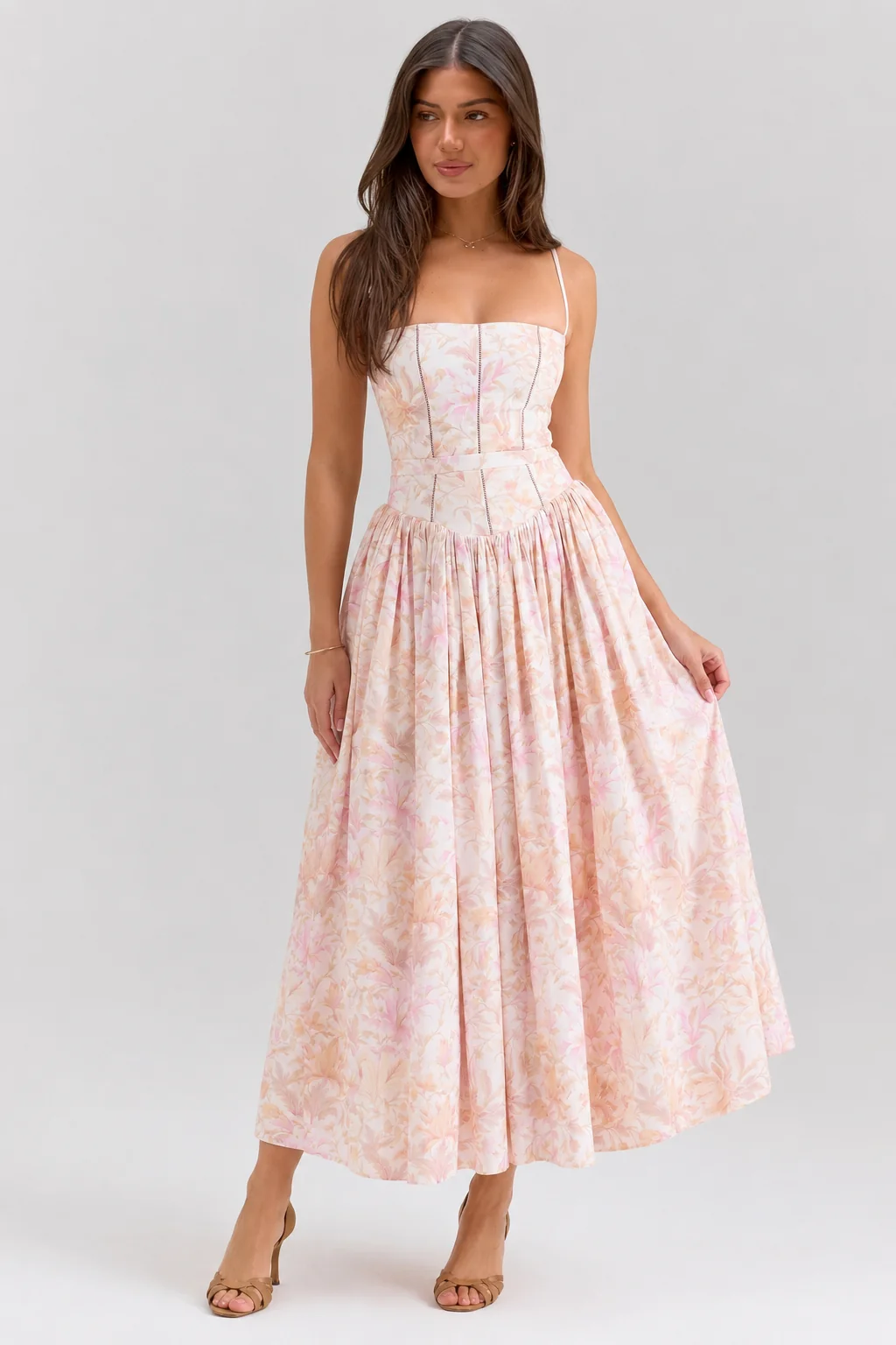 Sexy Floral Cami Bodycon Maxi Dress