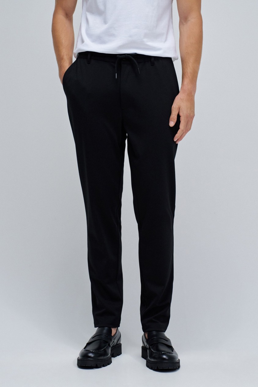 SLIM FIT JOGGERS TROUSERS IN FABRIC
