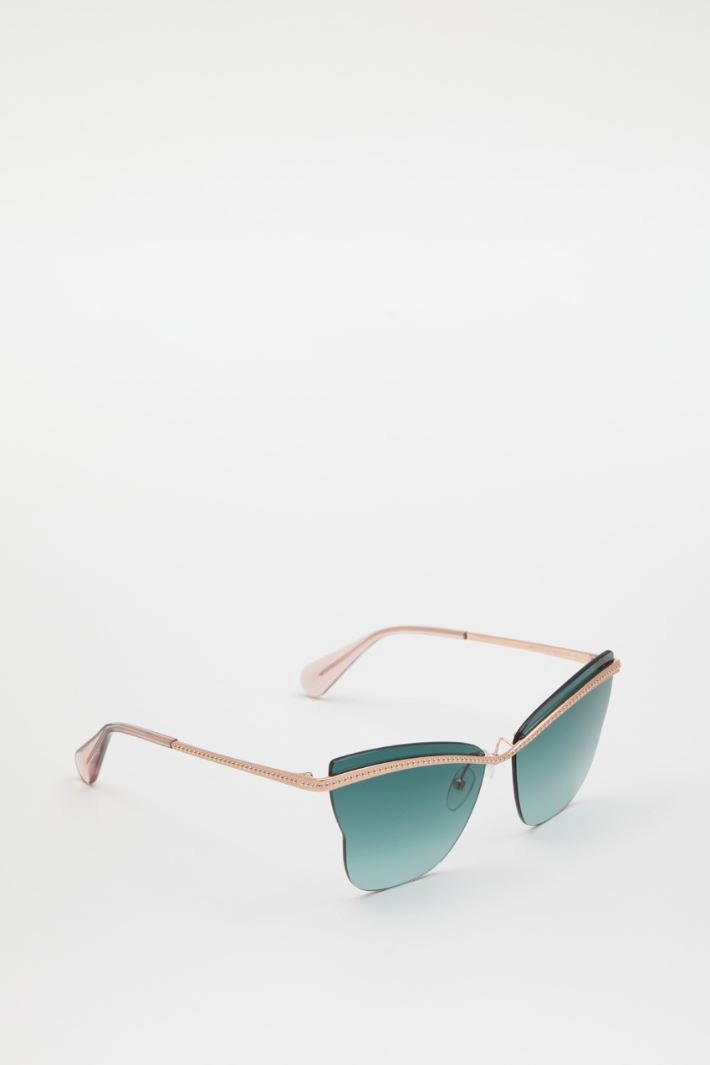 Butterfly glasses with studs - GREEN