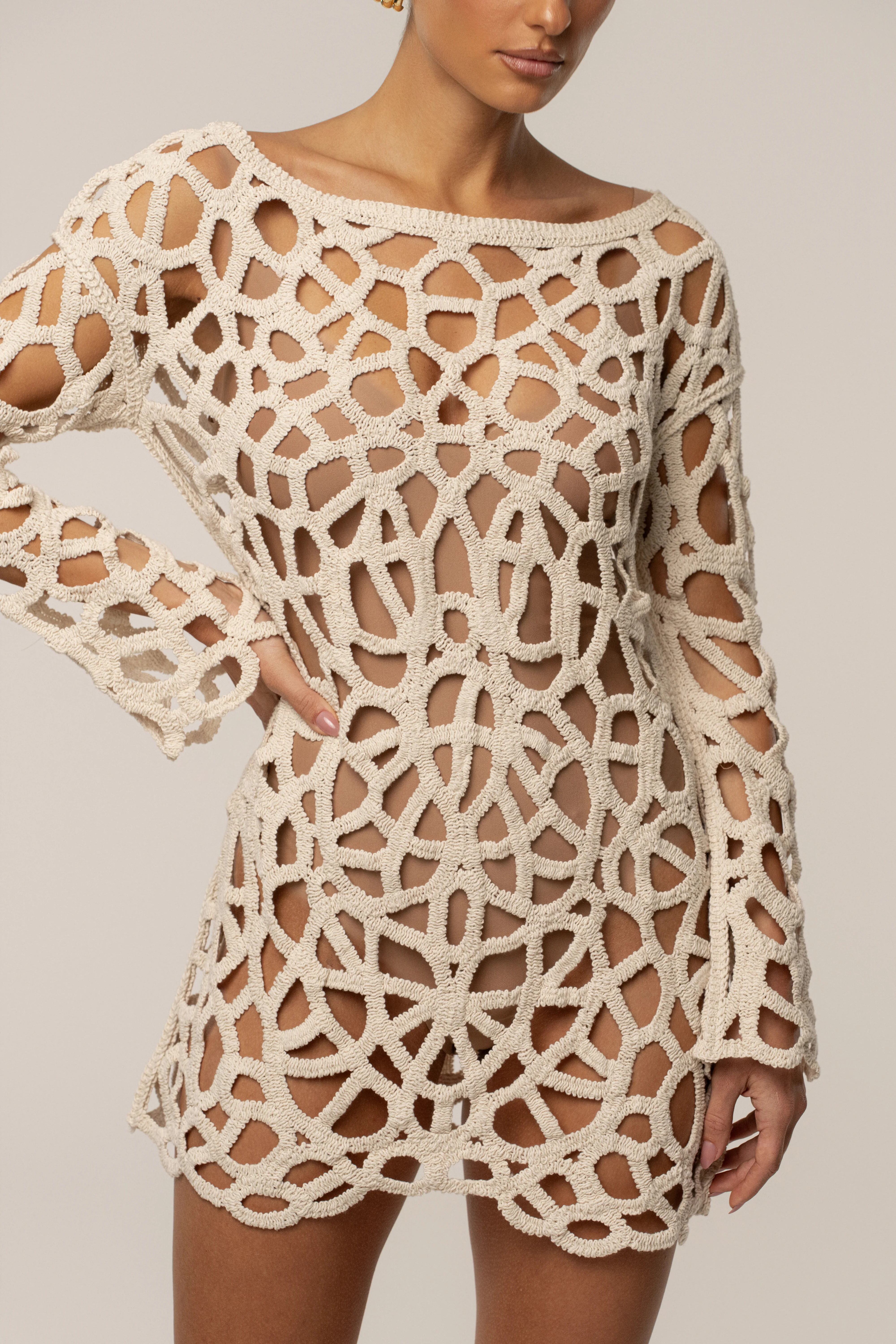 Ecru Seaside Crochet Cover Up