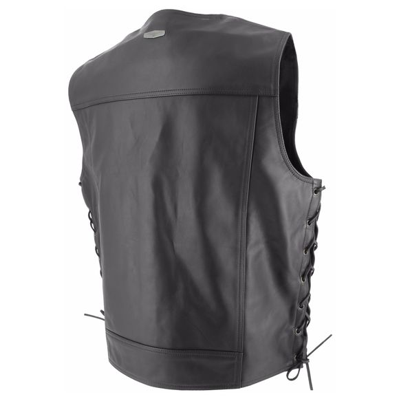 Gilet moto Soubirac CUIR LACET - NoirRef : SB0092