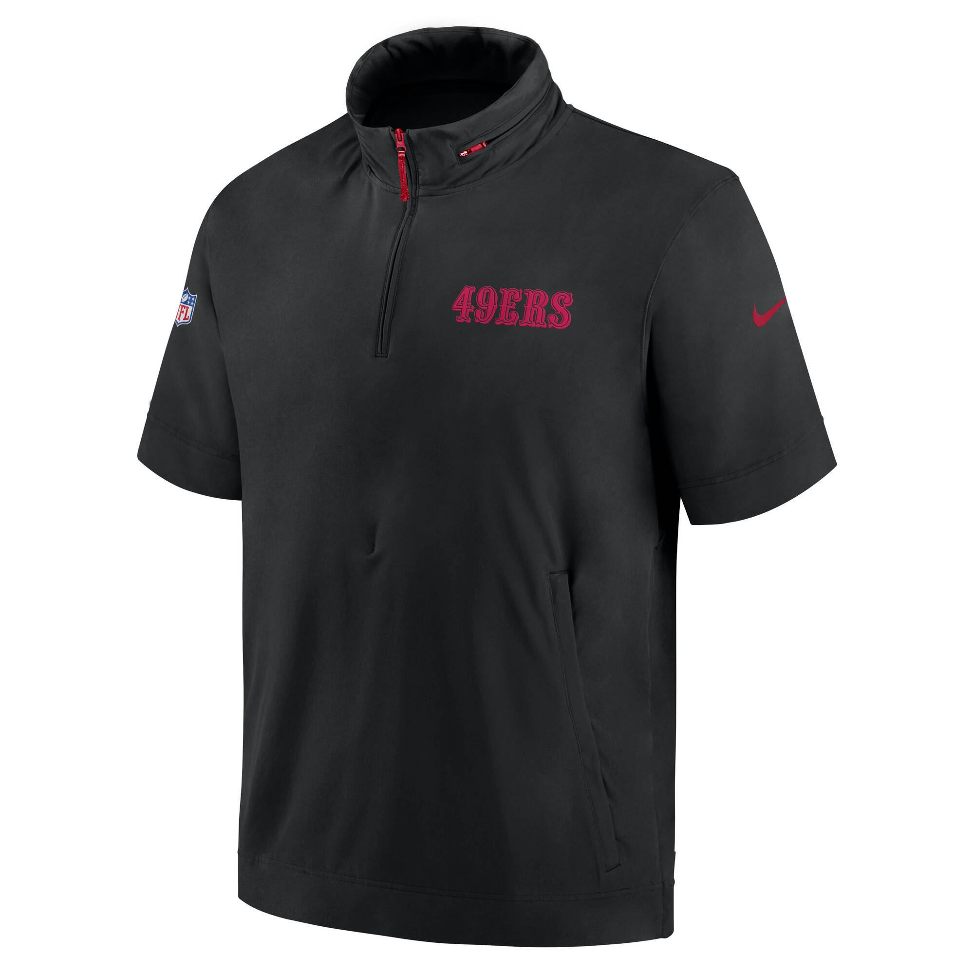 San Francisco 49ers 2024 NFL Sideline Nike Lightweight Coach Jacket Black