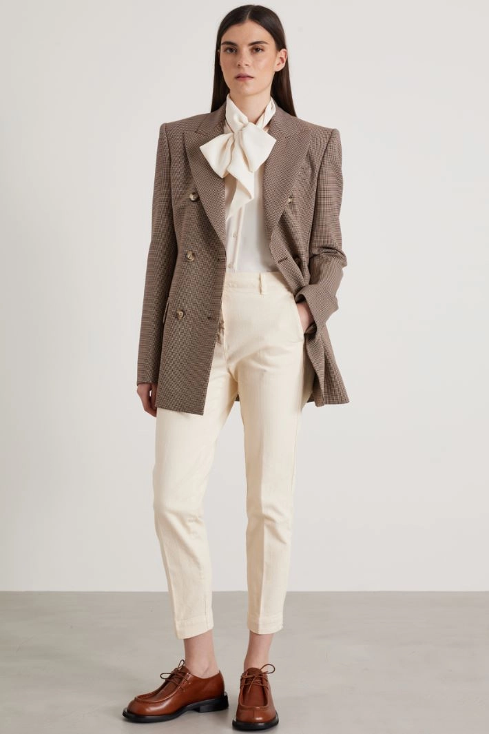 High-waisted trousers - IVORY