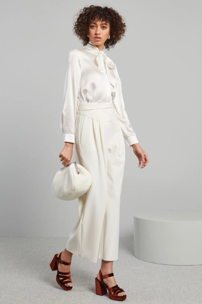 Belted trousers - WHITE GOLD