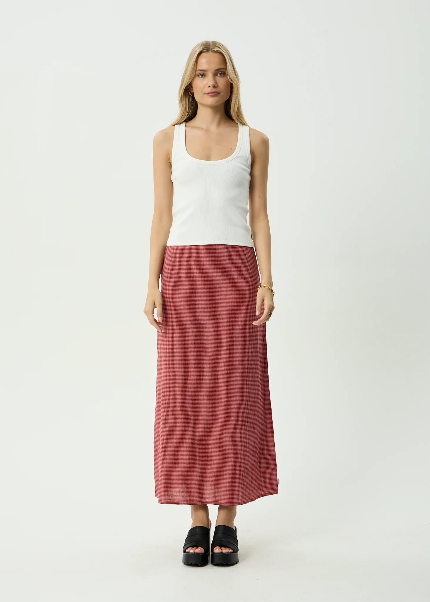 AFENDS Womens Kali - Maxi Skirt - Indy Rose Check