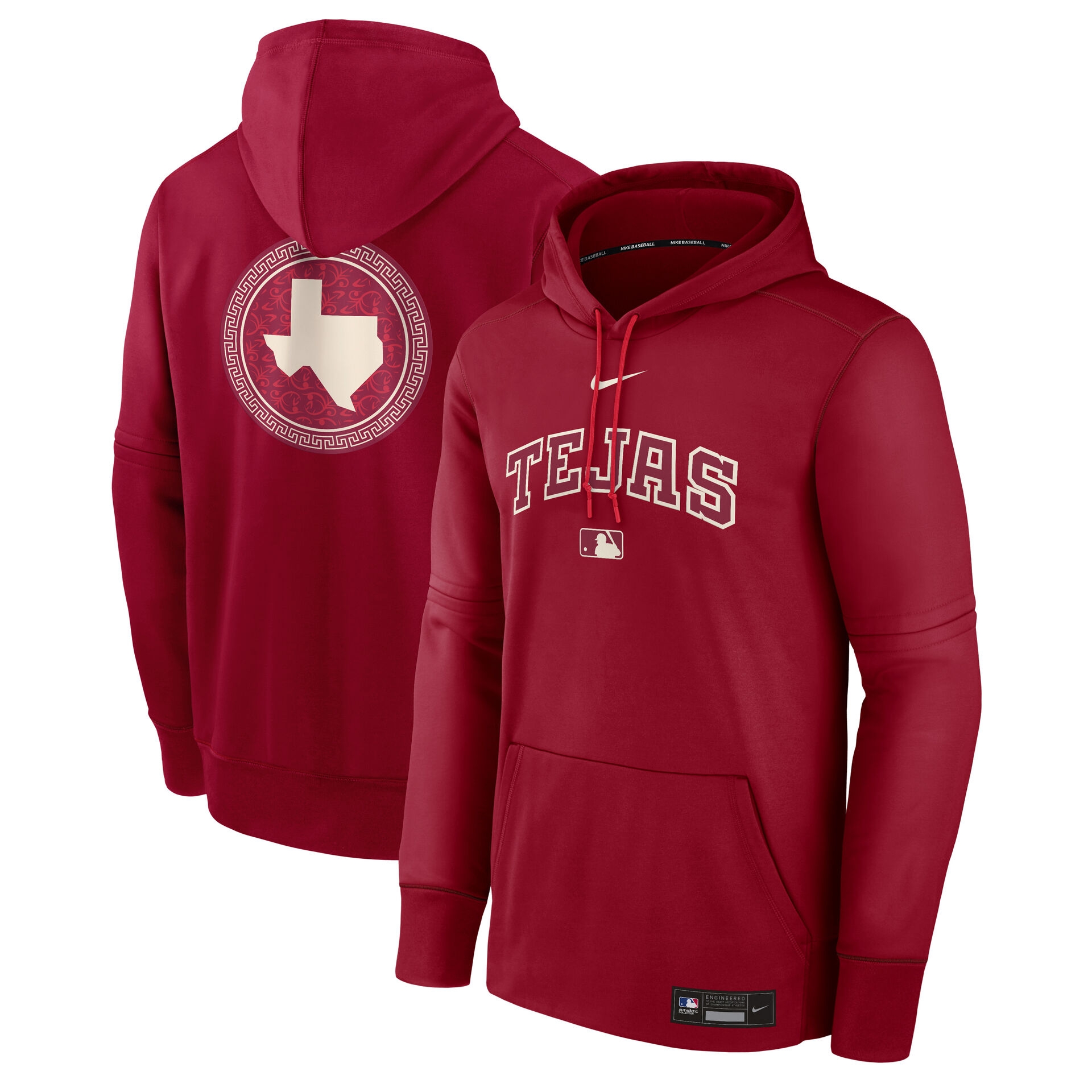 Texas Rangers City Connect 2026 MLB Authentic Therma Hoodie Red