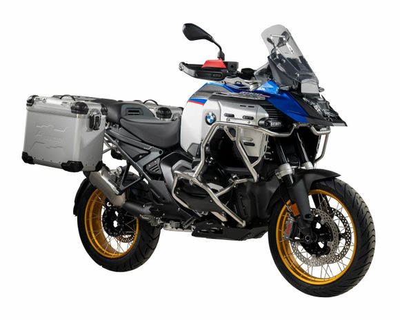 Touratech suitcase Complete kit ZEGA Evo 38/38 - Black support included - Gray anodizedBMW 1300 R 1300 GS ADVENTURE - 2024 - 2026Ref: Trt01306A / 01-035-7861-0