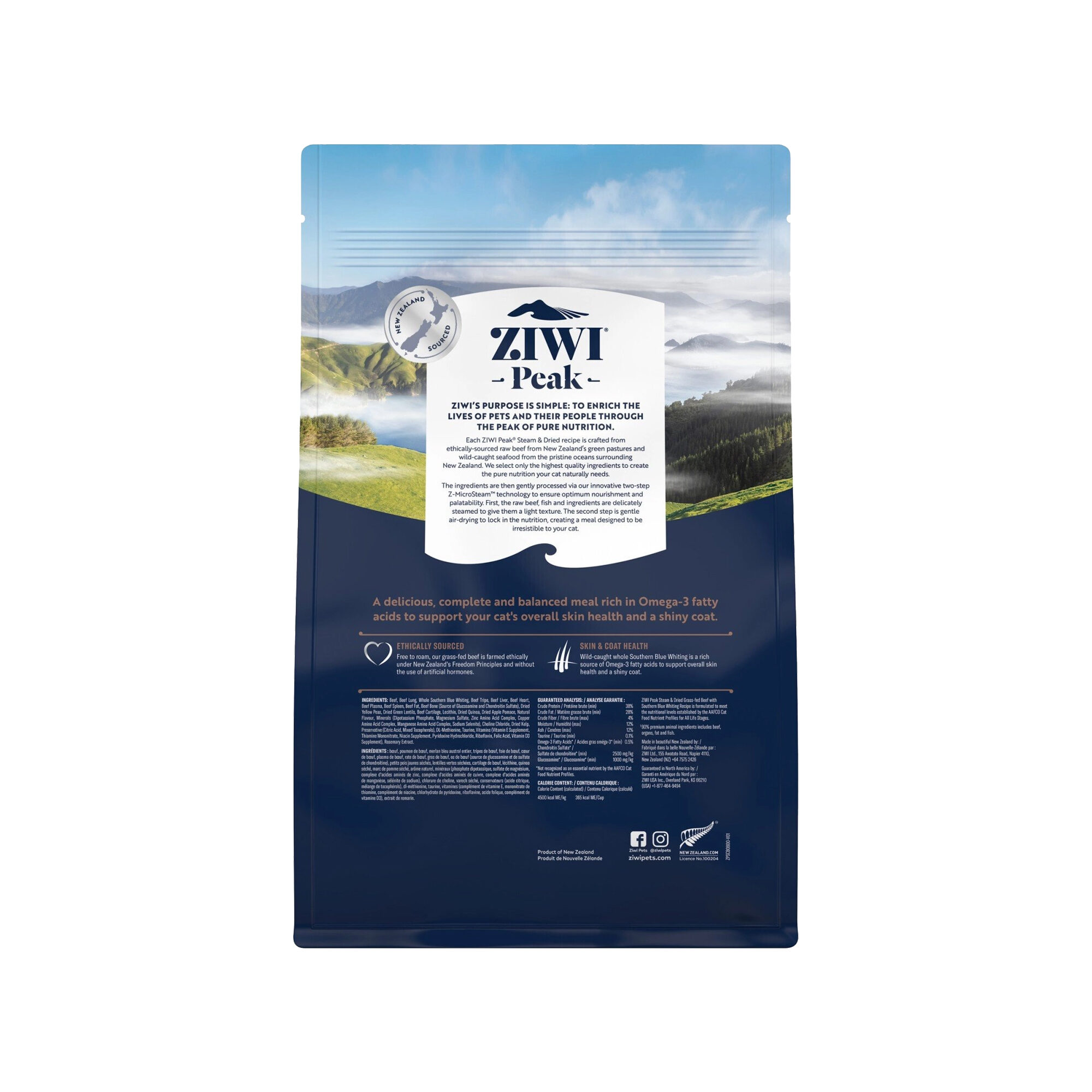 Ziwi Peak Steam & Dried Cat Food - Beef - 800 g