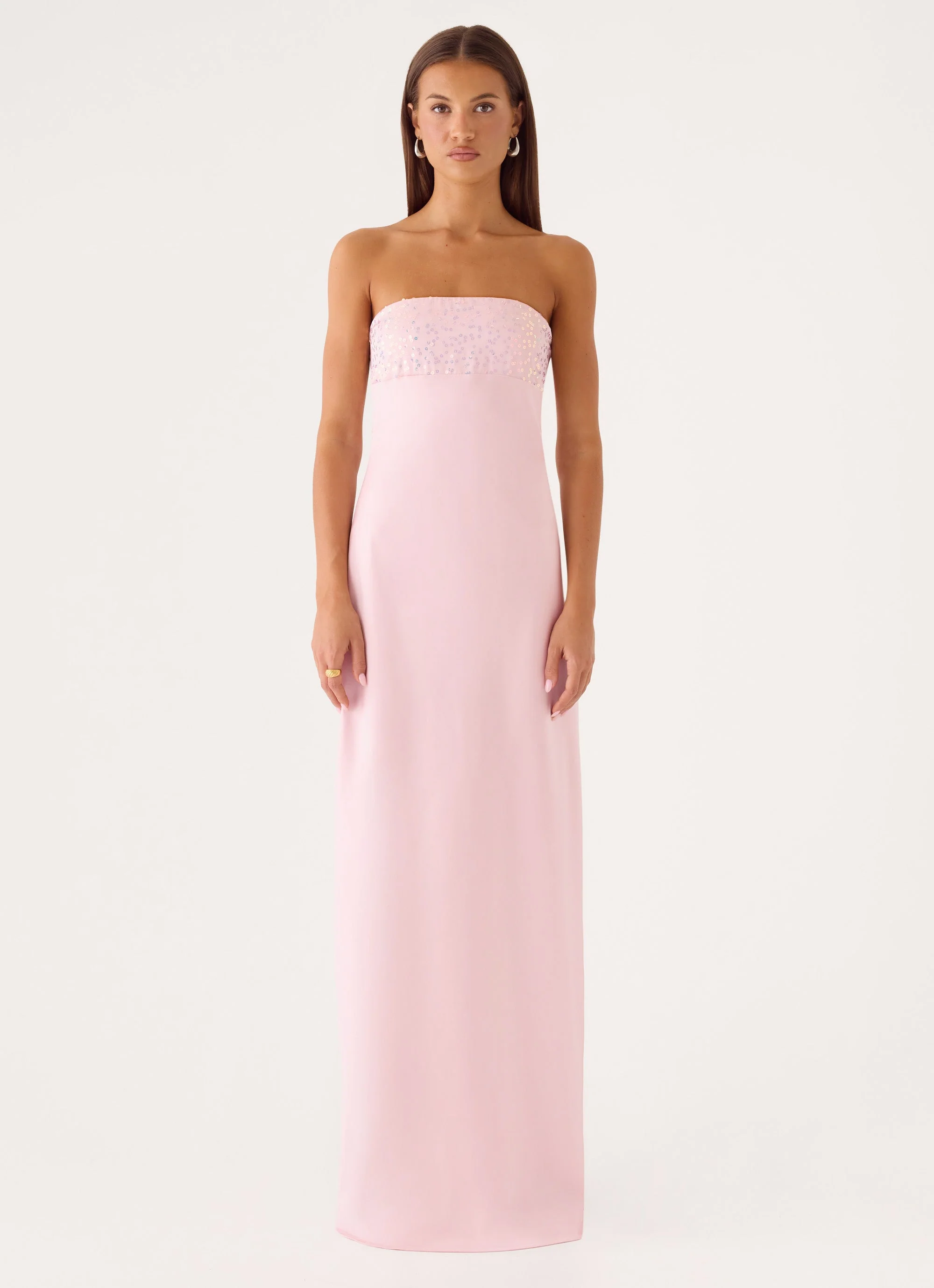 Lucienne Strapless Maxi Dress - Pink