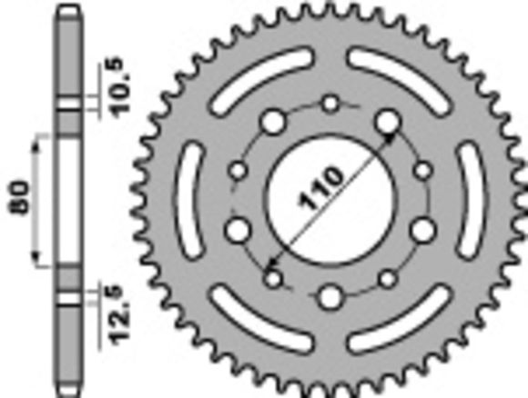 PBR steel sprocket C45 standard 4350 - 525Ref: PBR00492A / 1075542002