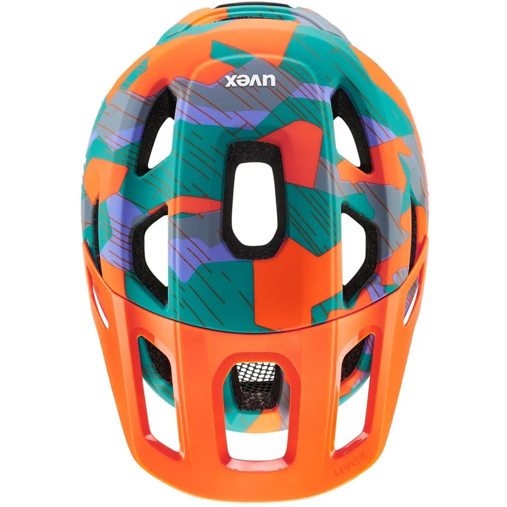 Uvex react jr. Bike Helmet Kids - papaya camo matt