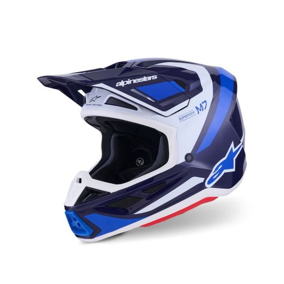 Casque cross Alpinestars S-M7 RISE 2026 - Bleu / BlancRef : AP4043