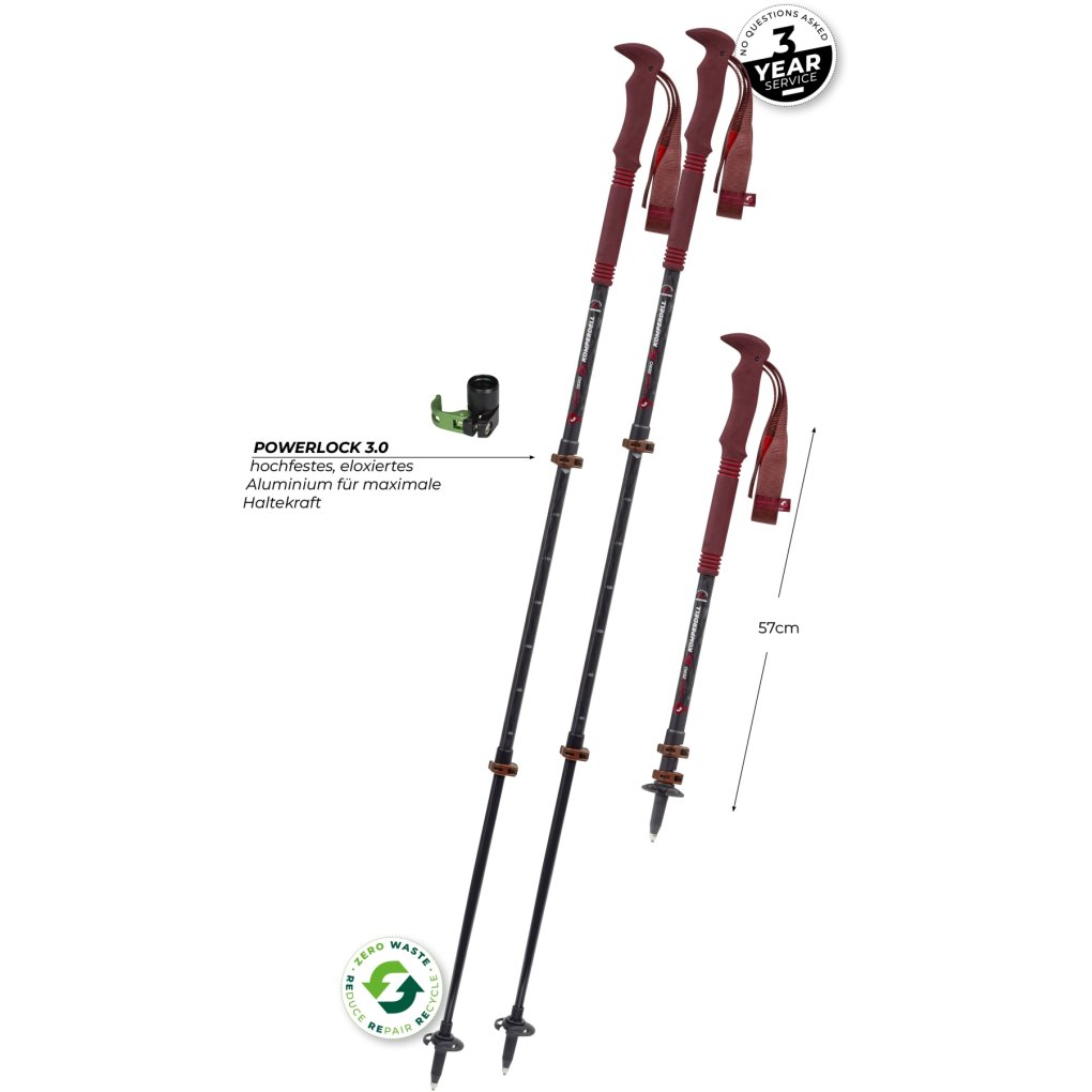 Komperdell Carbon Pro Zero Compact Trekking Poles (Pair) - malbec