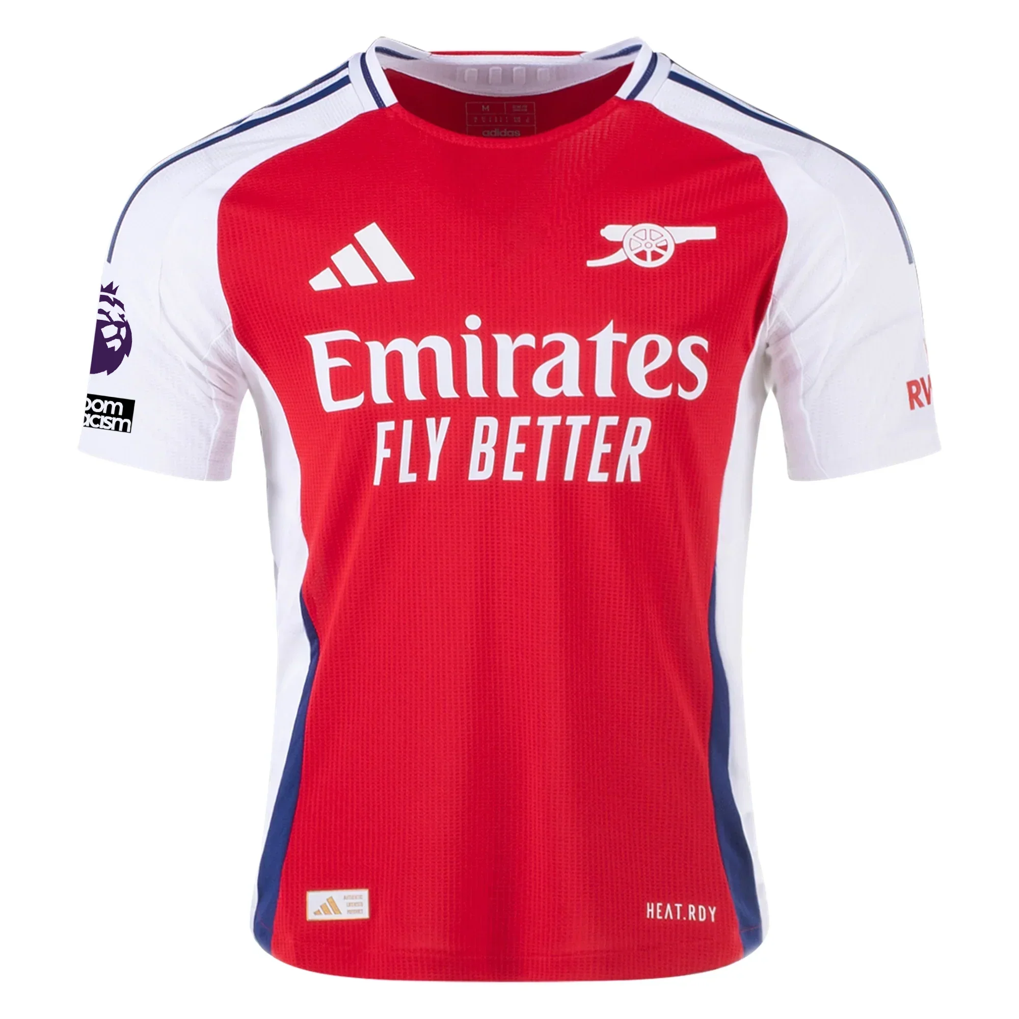 Arsenal Authentic Martin Ødegaard Home Jersey w/ EPL + No Room For Racism Patches 24/25 (Better Scarlet/White)