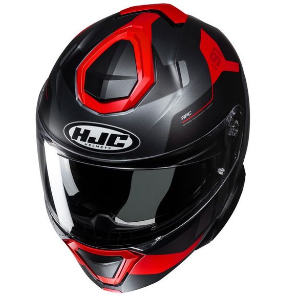 Casque modulable HJC i91 - CARST - Noir / RougeRef : HJ1106