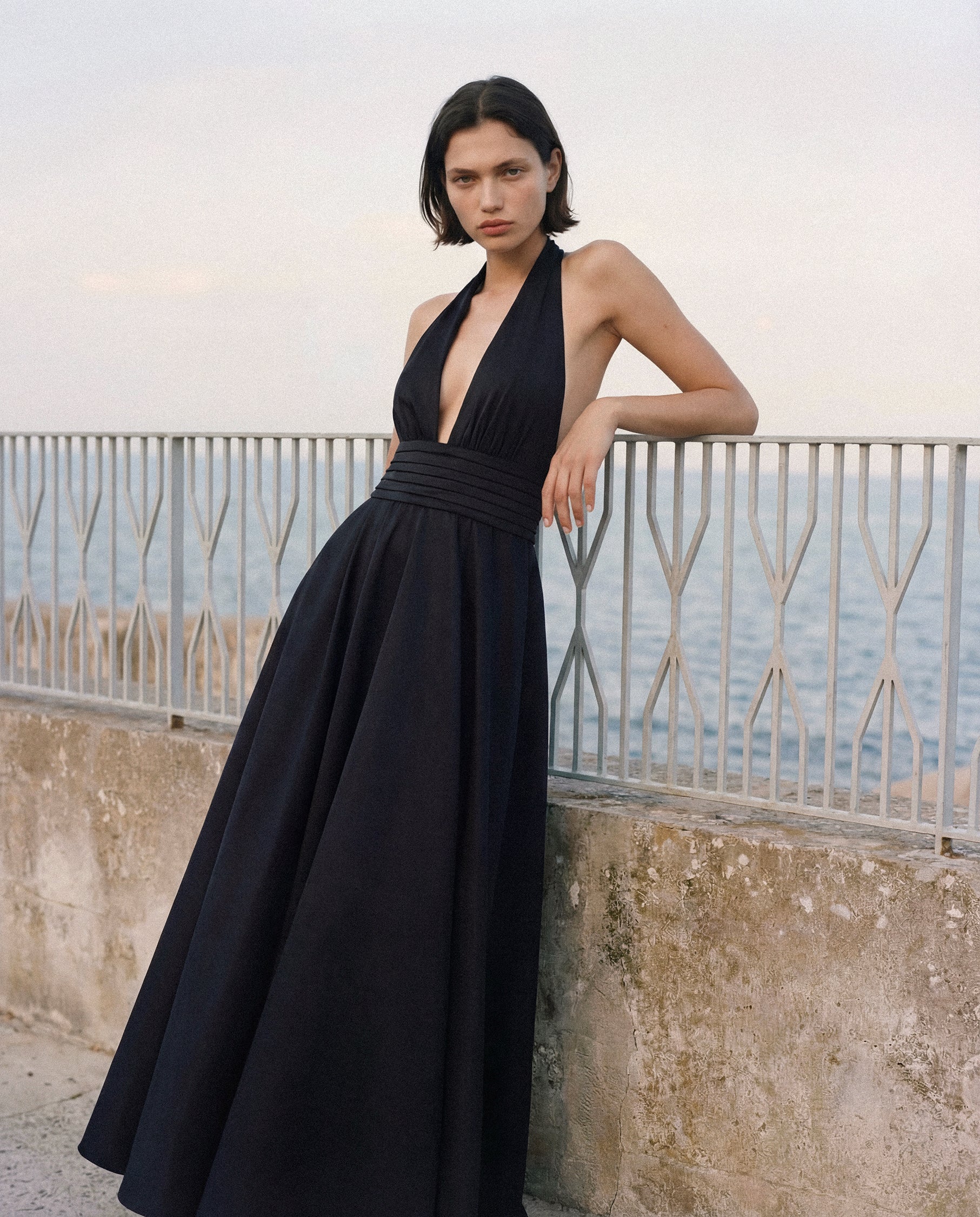 Evalina Taffeta Gown Black