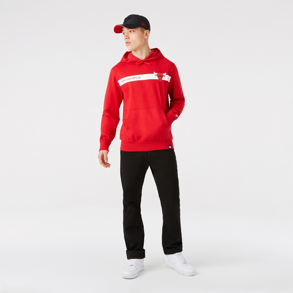 Chicago Bulls Stripe New Era NBA Hoodie Red