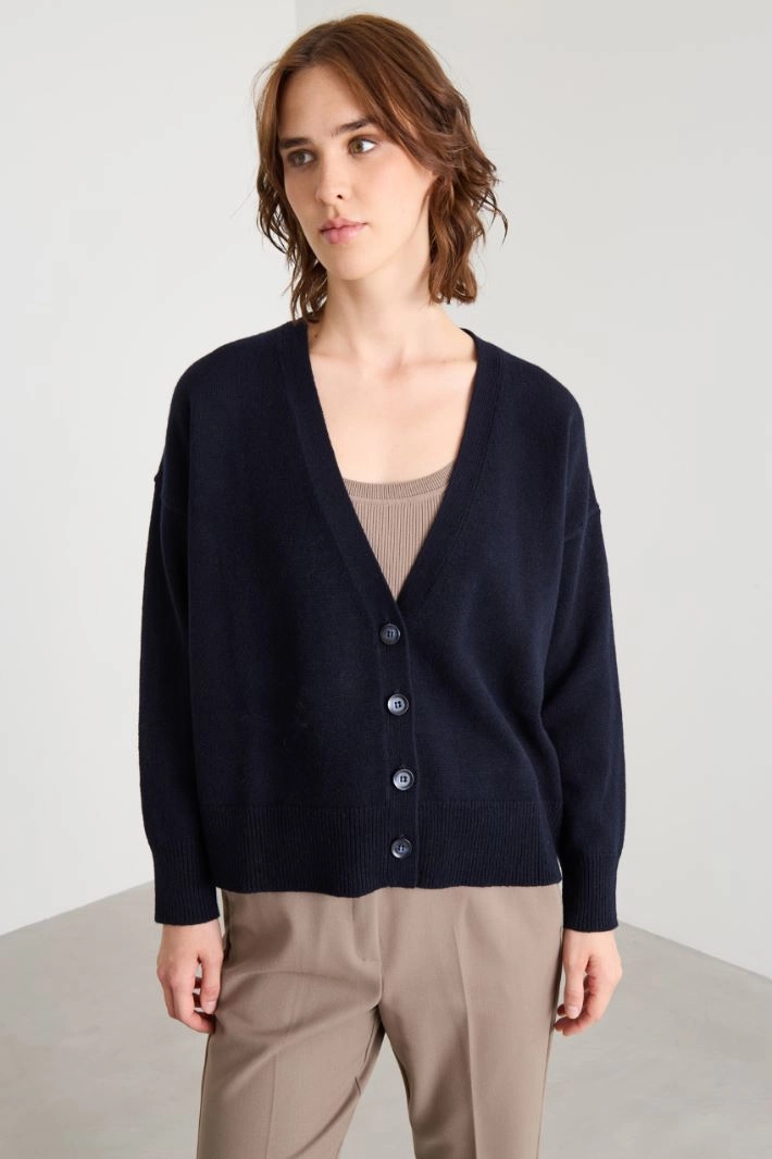 Boxy cardigan - NIGHT BLUE