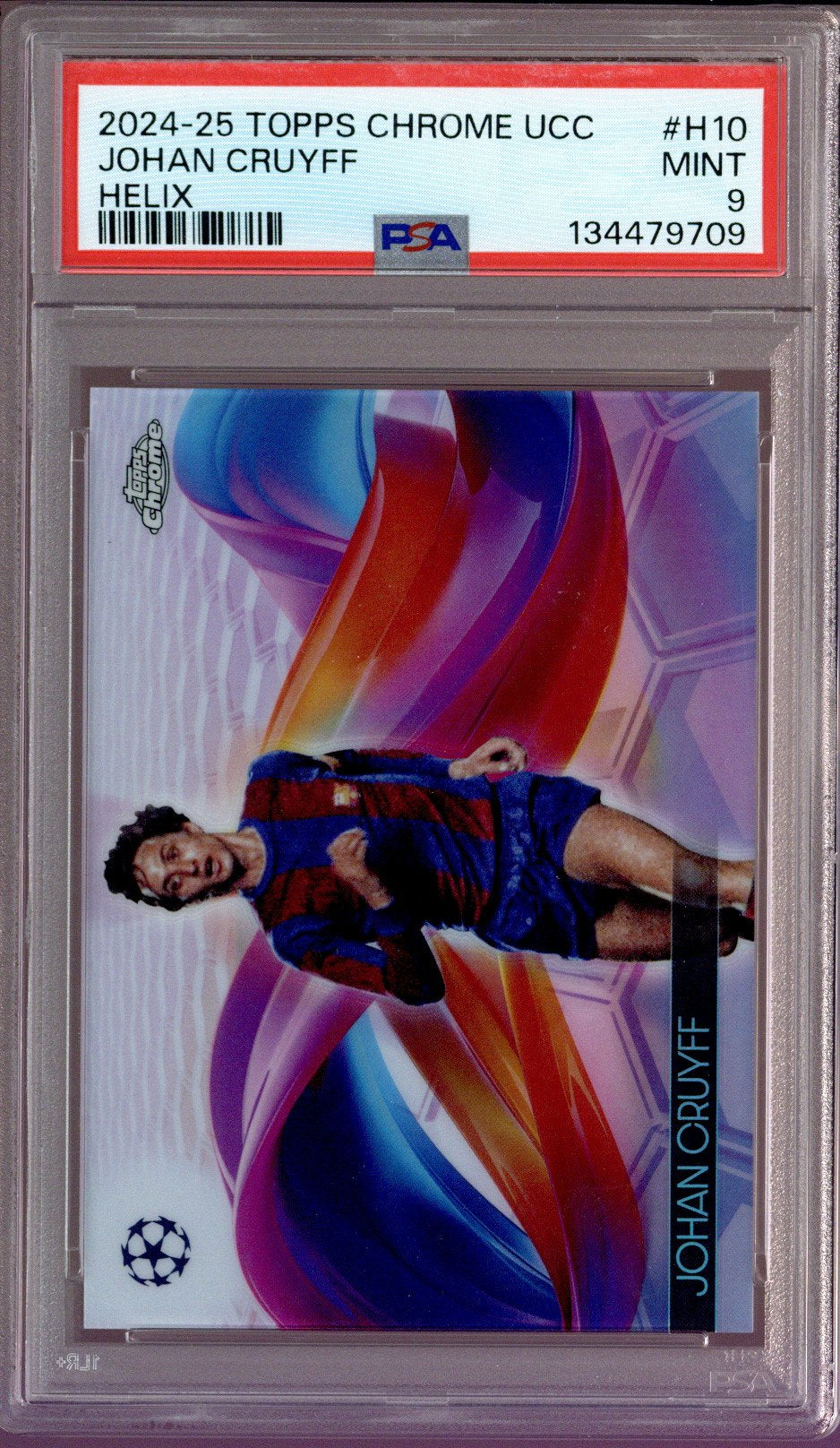 2024/25 Topps Chrome UCC Johan Cruyff Helix PSA 9