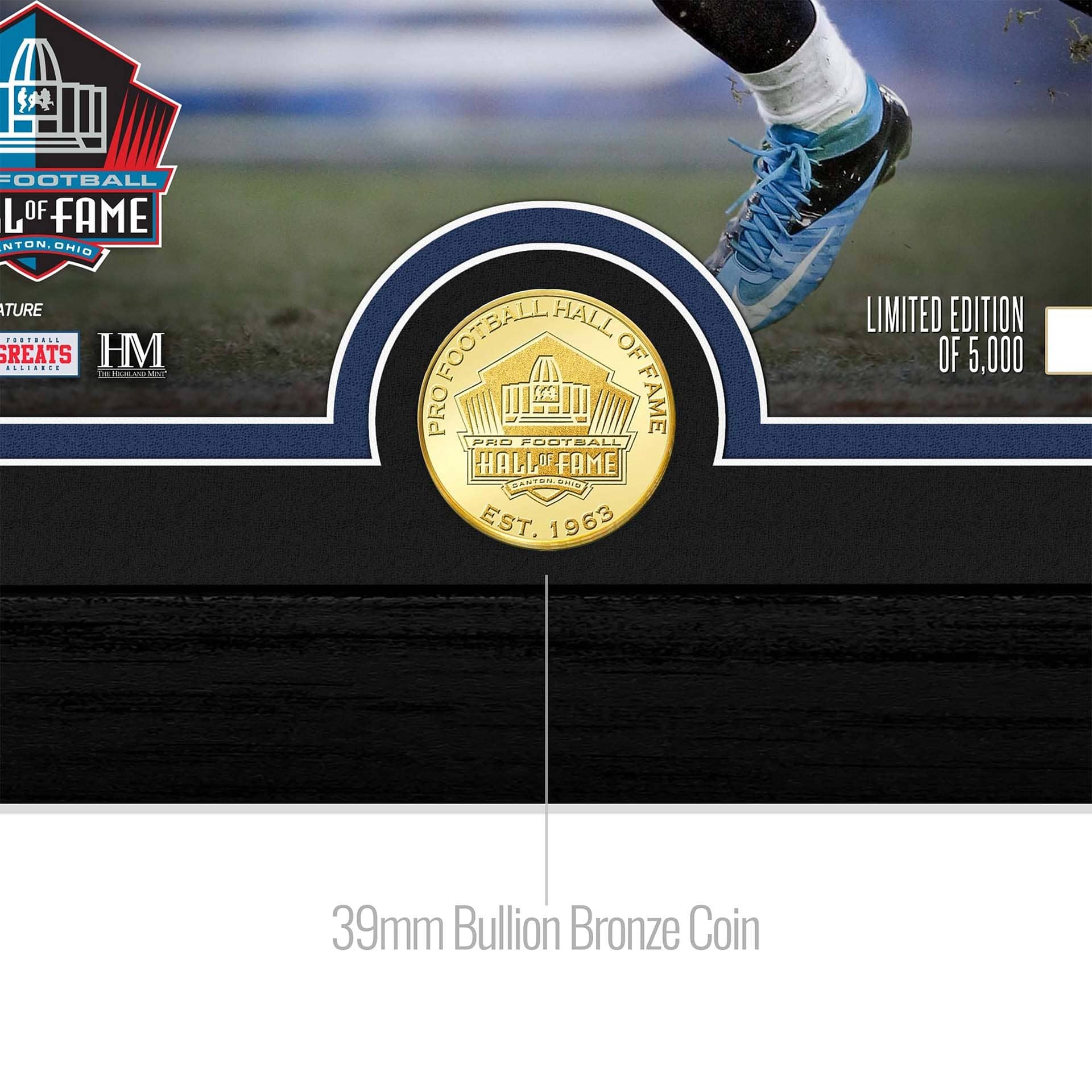 Luke Kuechly Carolina Panthers Hall of Fame Bronze Coin Framed NFL Photo