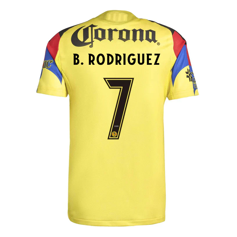 B. Rodriguez Men's Club America 25/26 Authentic Home Jersey (Yellow)